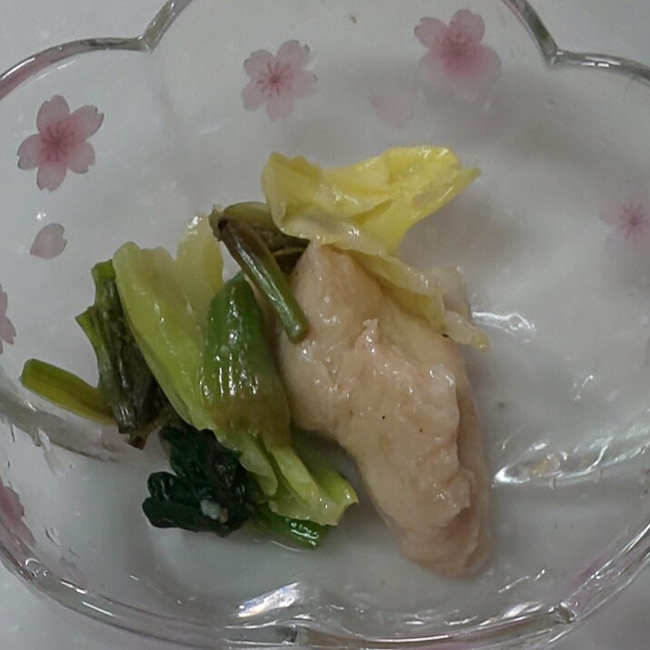 鶏むね肉☆キャベツ☆ほうれん草の炒め物
